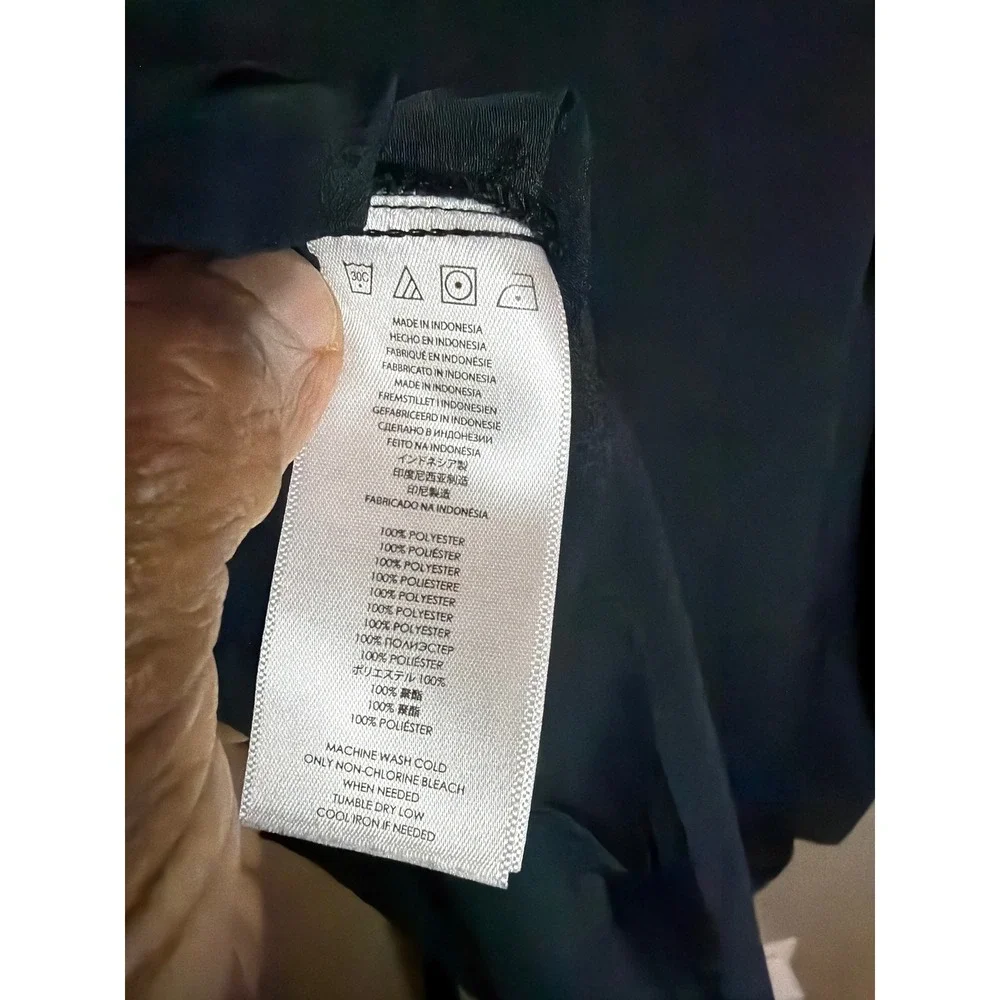 Michael Michael Kors Black Full Zip Roll Tab Sleeve Utility Blouse Large